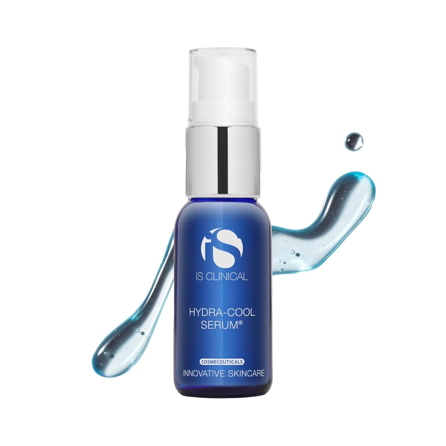 iS Clinical Hydra-Cool Serum in cobalt blue bottle with pump – Refreshing Hydrating Face Serum for Anti-Blemish & Anti-Redness | Glow Fit Essentials