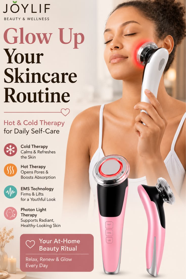 JOYLIF Hot & Cold Therapy Facial Device – EMS, Photon Light & Skin Tightening - GLOW FIT ESSENTIALS