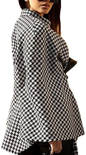 Houndstooth Print Poncho Shawl – Batwing Sleeve Asymmetrical Wrap for Women - GLOW FIT ESSENTIALS