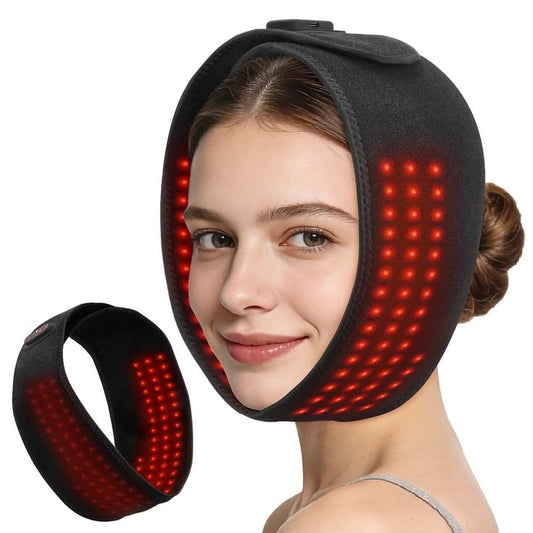 660nm Red LED Face Wrap Mask – 100 Real LEDs, 5000mAh for Anti-Aging & Skin Rejuvenation - GLOW FIT ESSENTIALS