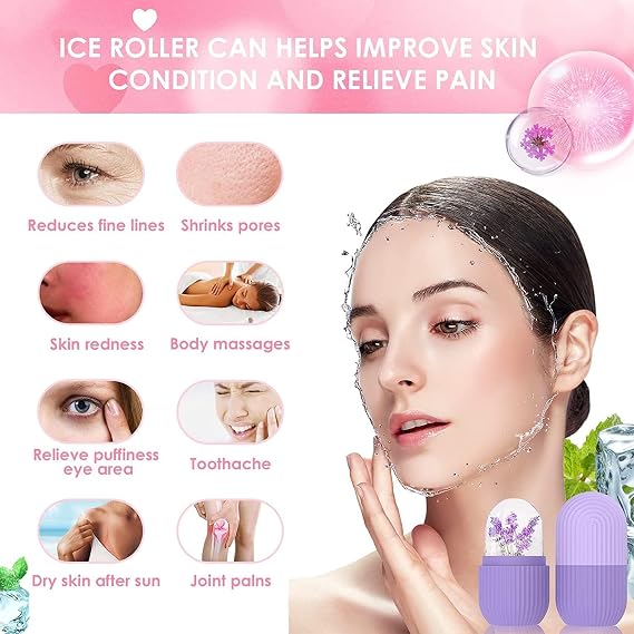 Ice Face Roller – Silicone Facial Cube for Eyes, Neck & Face Massage (Multicolor) - GLOW FIT ESSENTIALS