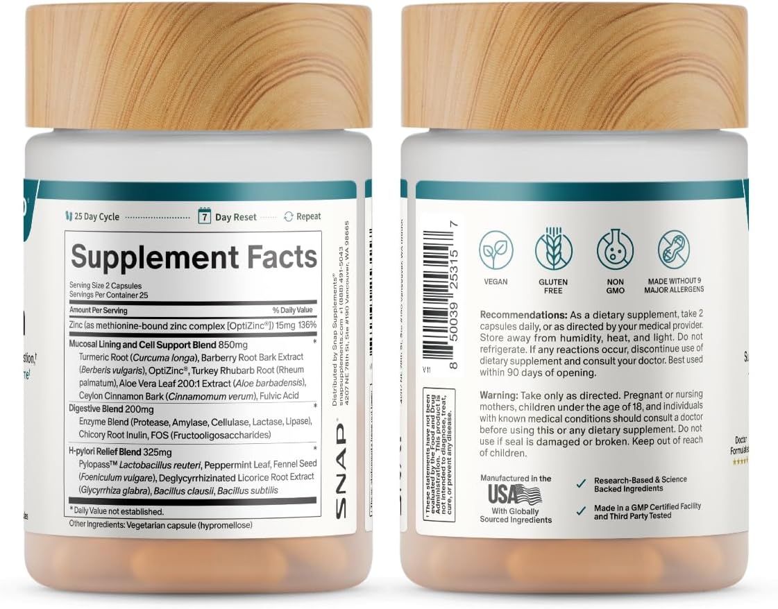 Snap Supplements Gut Health & Organic Spirulina Chlorella Bundle – 50 + 120 Capsules | Detox, Digest & Glow