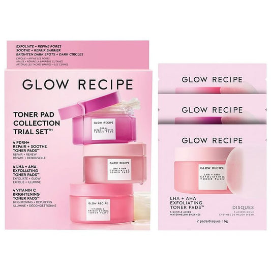 Glow Recipe Toner Pad Collection Trial Set – Exfoliate, Soothe & Brighten | Korean Skincare - GLOW FIT ESSENTIALS