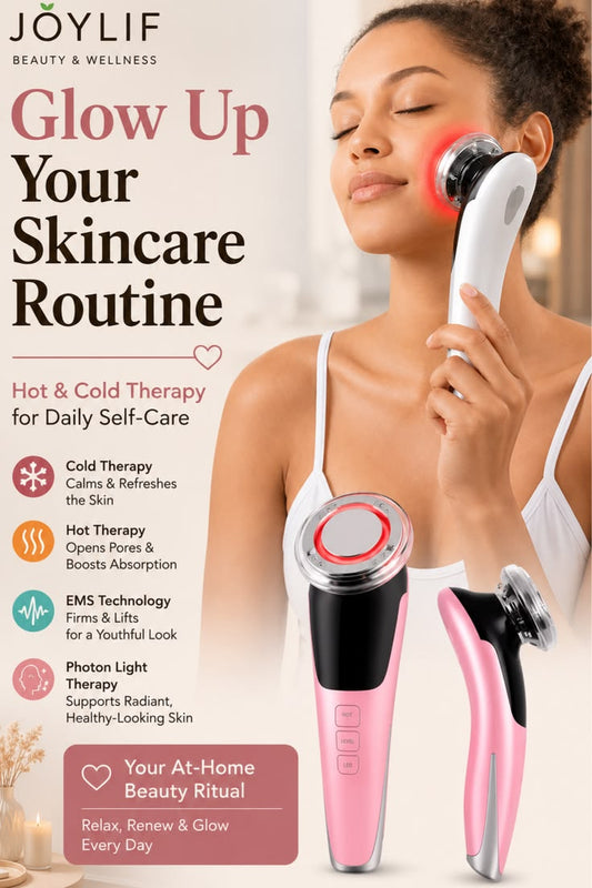 JOYLIF Hot & Cold Therapy Facial Device – EMS, Photon Light & Skin Tightening - GLOW FIT ESSENTIALS