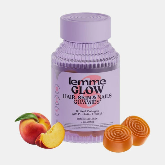 Lemme Glow Hair, Skin & Nails Gummies – Biotin & Collagen with Pro-Retinol Formula (60 Gummies) - GLOW FIT ESSENTIALS
