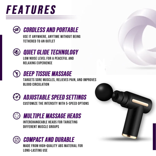 Muscle Massage Gun – Deep Tissue Percussion Massager for Pain Relief & Recovery - GLOW FIT ESSENTIALS