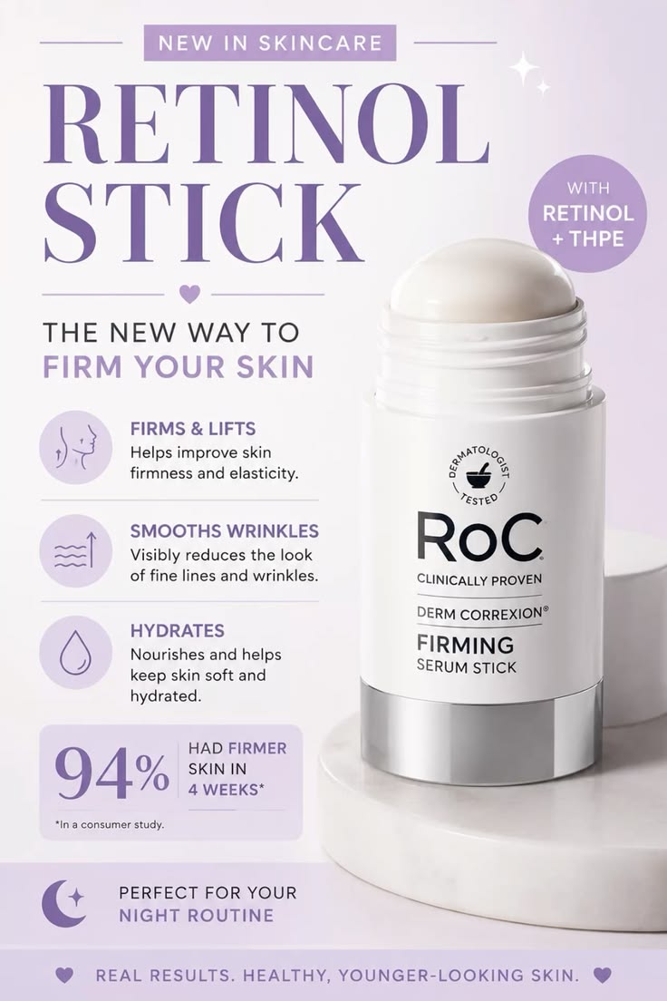 RoC Derm Correxion Firming Serum Stick – Retinol + THPE Anti-Aging Treatment | Firms & Lifts - GLOW FIT ESSENTIALS