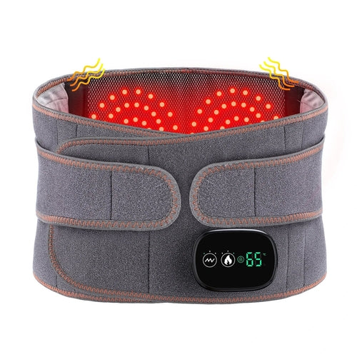 Heat Therapy Lumbar Brace & Back Massager Belt – Red Light, Vibration & Heat for Back Pain Relief - GLOW FIT ESSENTIALS