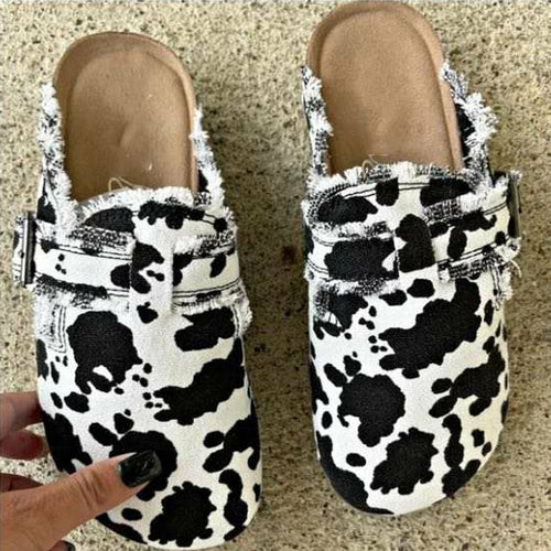Women's Vintage Canvas Loafer Clogs – Flat Heel Round Toe Slip-On Shoes - GLOW FIT ESSENTIALS