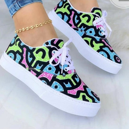 2022 Fashion Graffiti Women Sneakers Trainers Shoes - GLOW FIT ESSENTIALS