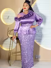 Plus Size African Party Dress – Dashiki Sequin Maxi Evening Gown | Muslim Wedding 2026 - GLOW FIT ESSENTIALS
