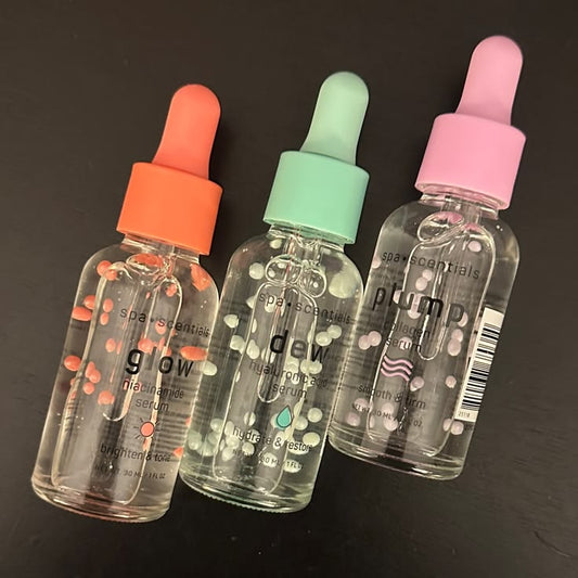 3-Piece Spa Serum Set – Niacinamide Glow, Hyaluronic Acid Dew & Collagen Plump Serums - GLOW FIT ESSENTIALS