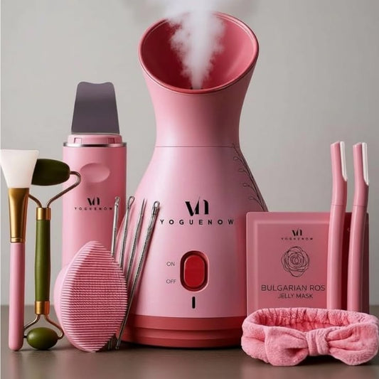 YOGUENOW Facial Steamer & At-Home Spa Set – 8-Piece Skincare Kit - GLOW FIT ESSENTIALS