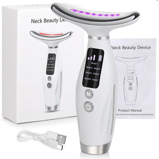 7-in-1 Neck Beauty Device – LED Skin Tightening & Anti-Aging Massager - GLOW FIT ESSENTIALS