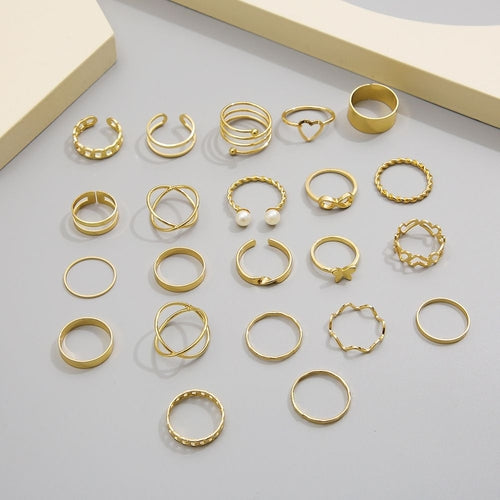 Women's Fashion Multi-Joint Geometric Ring Set - GLOW FIT ESSENTIALS