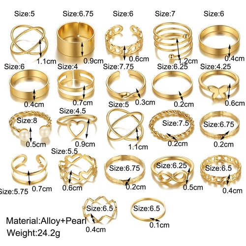 Women's Fashion Multi-Joint Geometric Ring Set - GLOW FIT ESSENTIALS