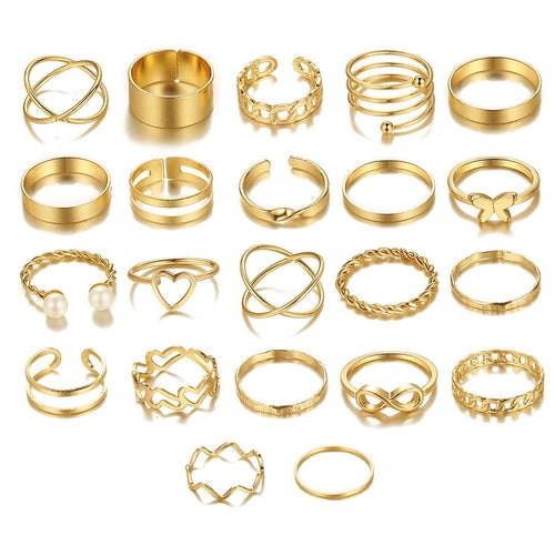 Women's Fashion Multi-Joint Geometric Ring Set - GLOW FIT ESSENTIALS