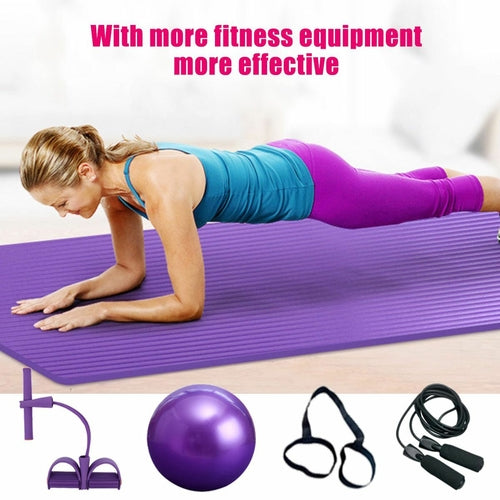 Deluxe 5-Piece Yoga & Fitness Home Gym Set – Mat, Ball, Resistance Bands, Skipping Rope & Bag - GLOW FIT ESSENTIALS