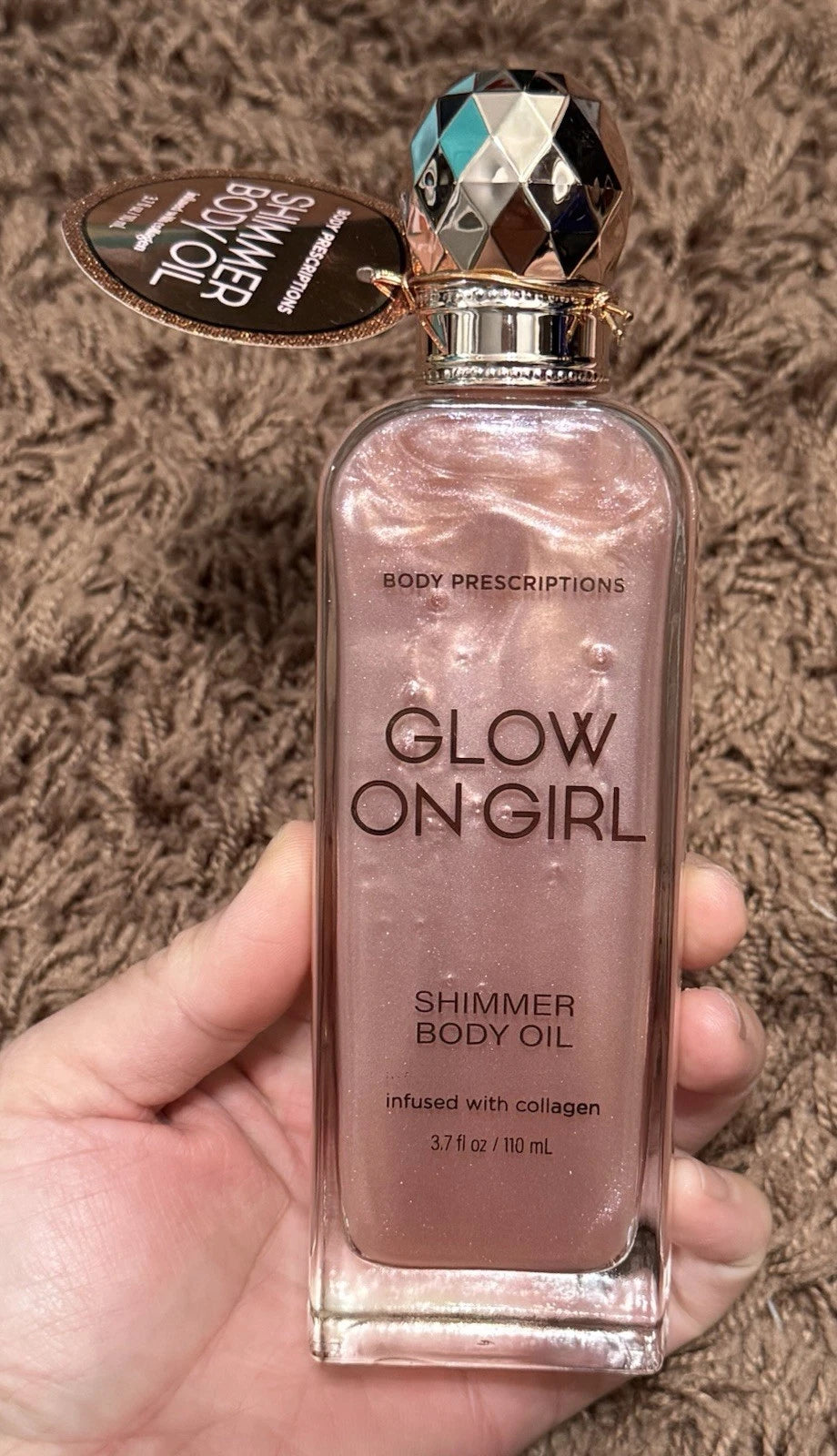 Glow On Girl Shimmer Body Oil 3.7oz – Vitamin E & Collagen Formula for Festival-Ready Luminous Skin - GLOW FIT ESSENTIALS
