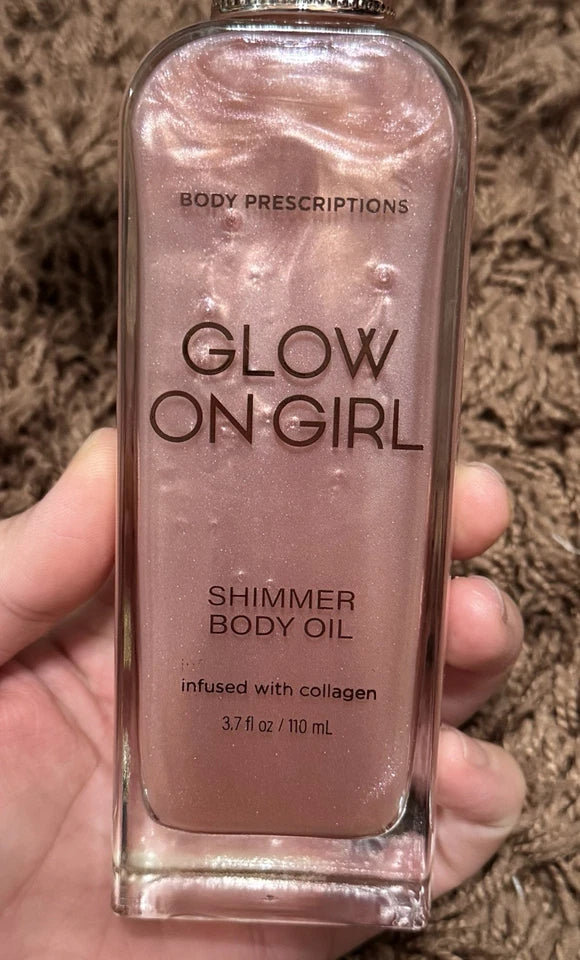 Glow On Girl Shimmer Body Oil 3.7oz – Vitamin E & Collagen Formula for Festival-Ready Luminous Skin - GLOW FIT ESSENTIALS