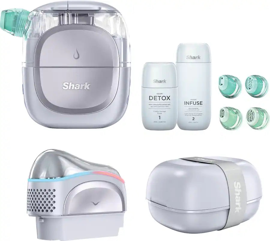 Shark FacialPro Glow Hydro-Powered At-Home Facial System – Lilac | Deep Cleanse, Exfoliate & Hydrate - GLOW FIT ESSENTIALS