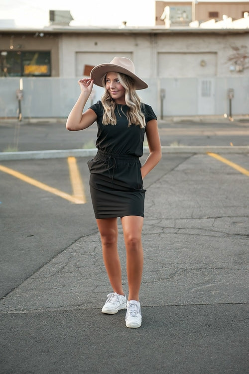 DT Women's DOWNTOWN Lightweight Dress in Black - GLOW FIT ESSENTIALS