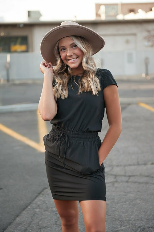 DT Women's DOWNTOWN Lightweight Dress in Black - GLOW FIT ESSENTIALS