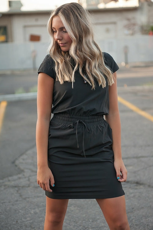 DT Women's DOWNTOWN Lightweight Dress in Black - GLOW FIT ESSENTIALS